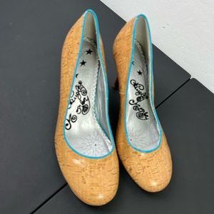 NaughtyMonkey Cork Heels Naughty Monkey Size 8.5
